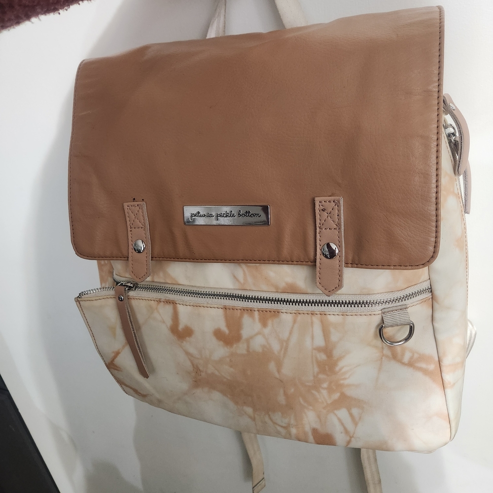 Tan and Cream Tie-Dye Backpack
